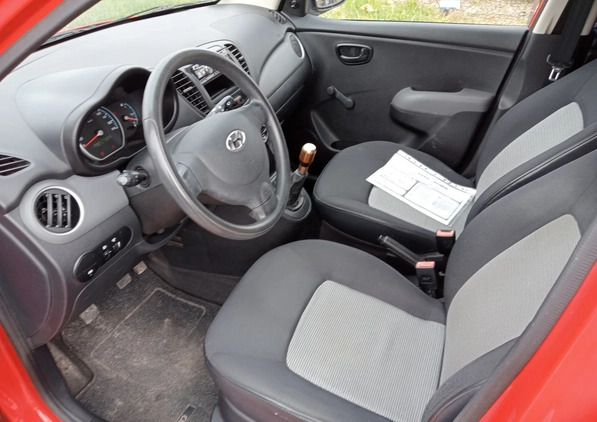 Hyundai i10 cena 11900 przebieg: 130000, rok produkcji 2010 z Łomża małe 211